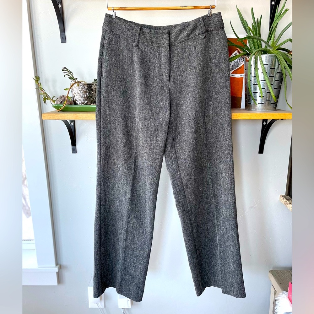 Christopher & Banks Black and White Tweed Wide Leg Trousers Pants Size 6